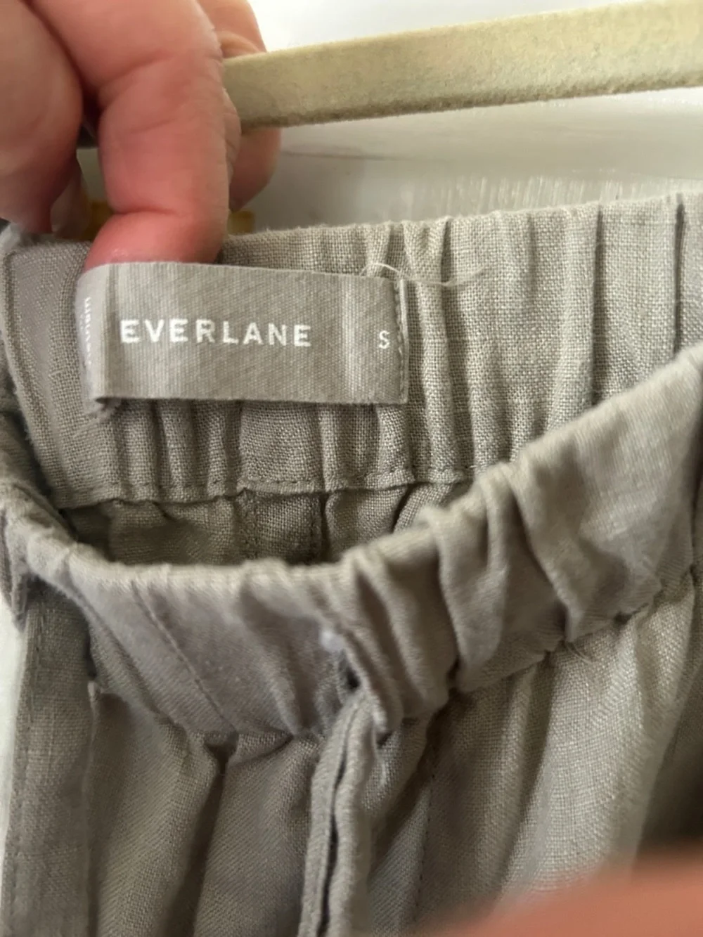 The Linen Pull-On Barrel Pant in Seagrass size Small